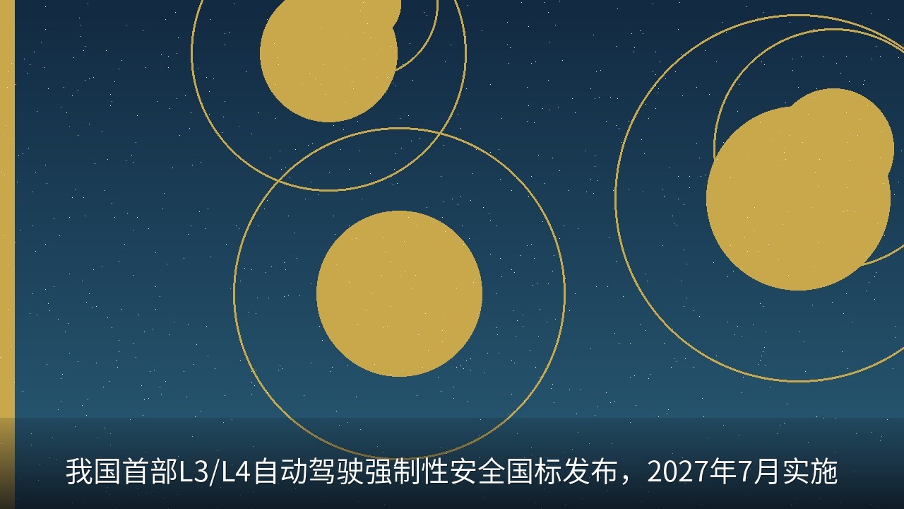 我国首部L3/L4自动驾驶强制性安全国标发布，2027年7月实施