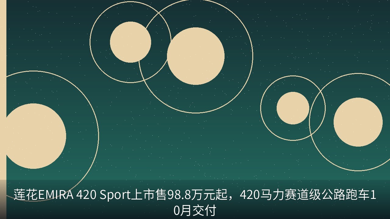 莲花EMIRA 420 Sport上市售98.8万元起，420马力赛道级公路跑车10月交付