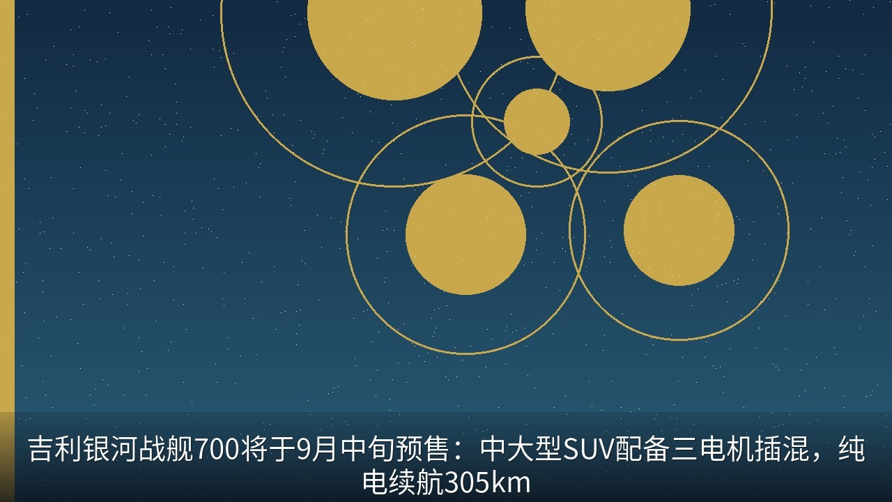 吉利银河战舰700将于9月中旬预售：中大型SUV配备三电机插混，纯电续航305km