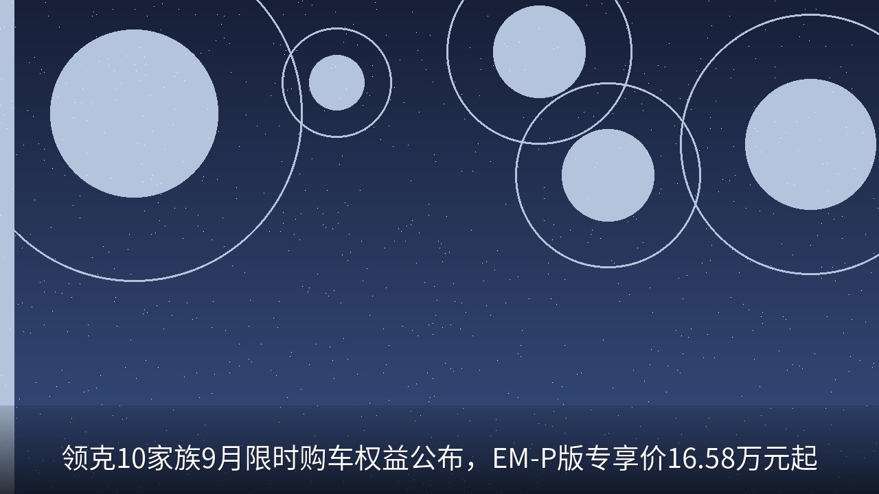 领克10家族9月限时购车权益公布，EM-P版专享价16.58万元起
