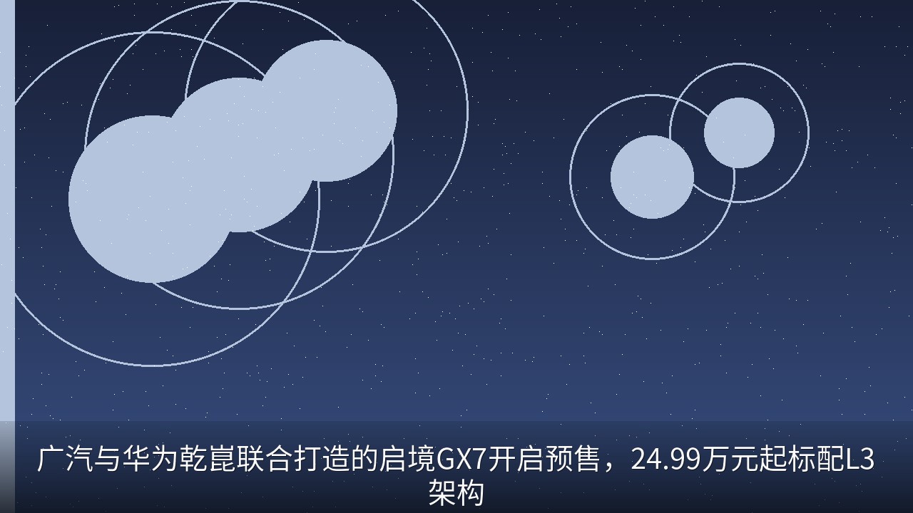 广汽与华为乾崑联合打造的启境GX7开启预售，24.99万元起标配L3架构